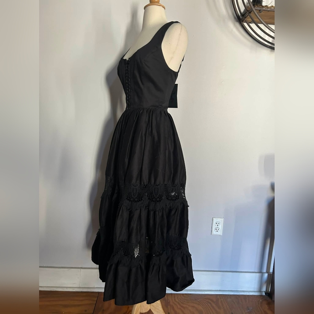 Black Lace-Panel Maxi Dress - Unbranded - Picture 6 of 7